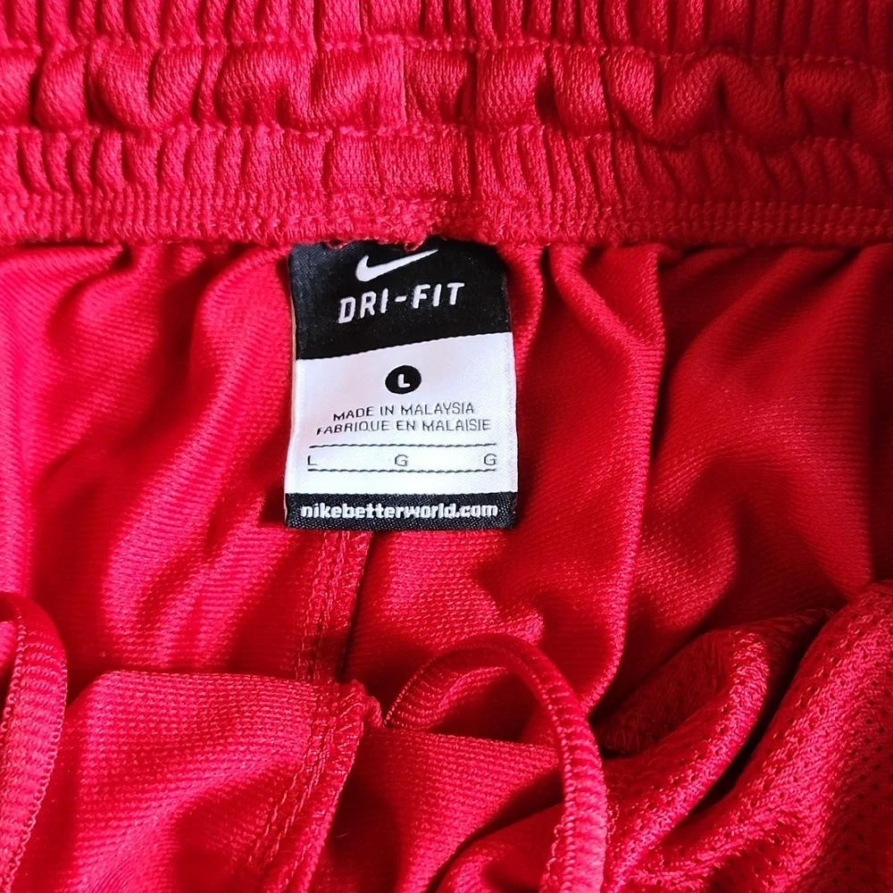 Nike Dri-Fit Red and White Basketball Shorts - Size Men's Large - Picture 3 of 4